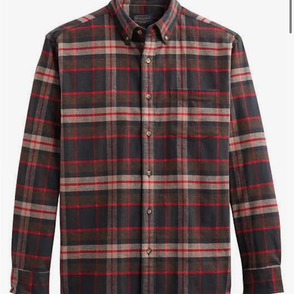 Pendlenton Mens Mason 100% Cotton Red Flannel Shirt. Size Small. Like New
